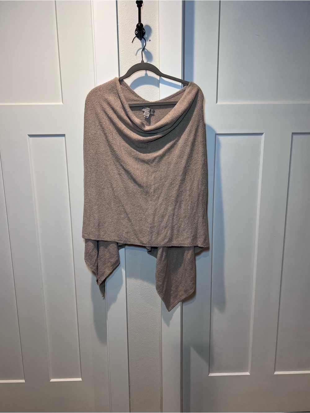 Barefoot Dreams Cozy Taupe Draped Women's Sweater Poncho